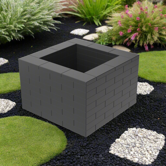 Black Plastic Brick Planter Kit 3 x 3 x 8