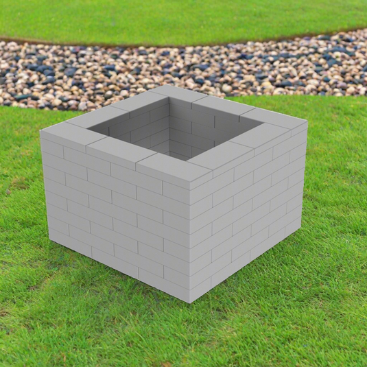 Grey Plastic Brick Planter Kit 3 x 3 x 8