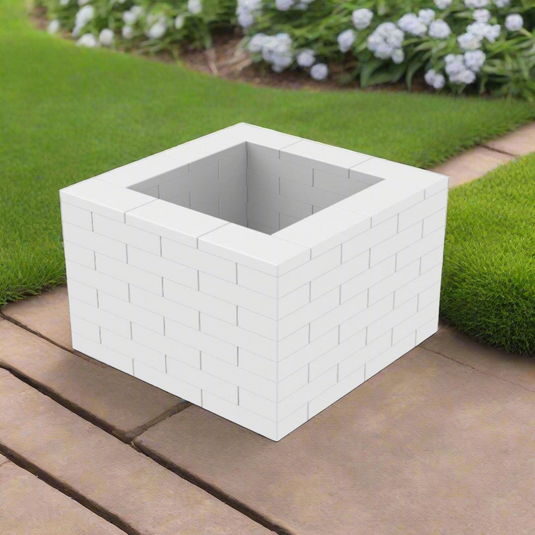White Plastic Brick Planter Kit 3 x 3 x 8