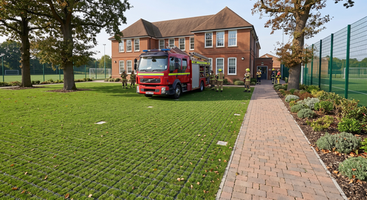 Emergency & Fire Access on Grass with IBRAN®-X Ground Grids