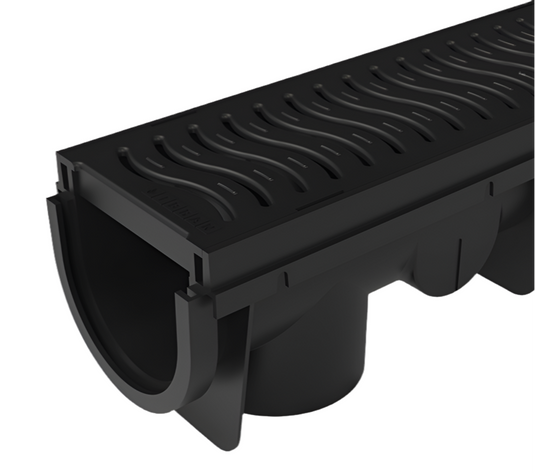 vertical outlet of the plastic drainage channel for driveways