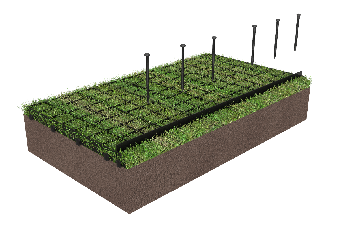 Flexible Lawn Edging for Borders and Grass with Pins