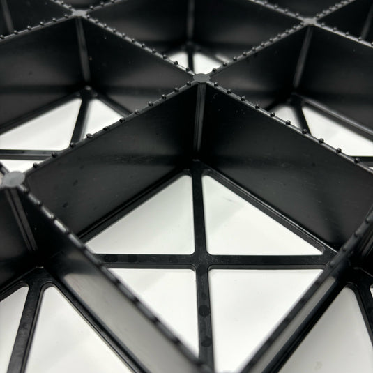 Gravel matting mesh close up with closed cells