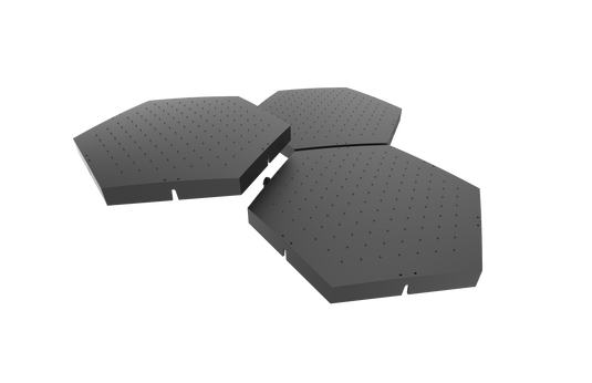 Easy assembly of the hexagonal surfacing slabs