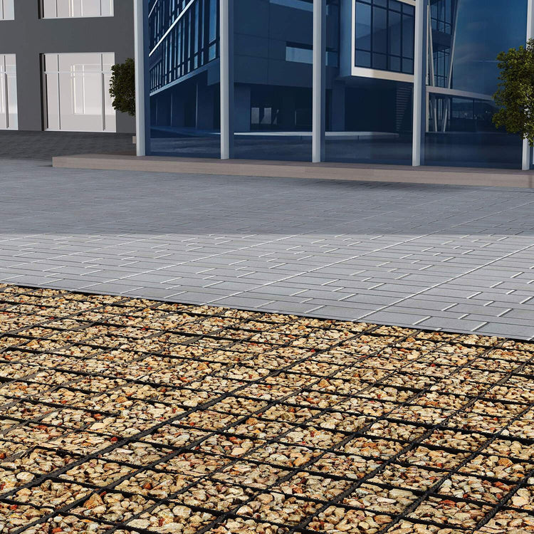 IBRAN-X gravel grid parking surface installation visualisation