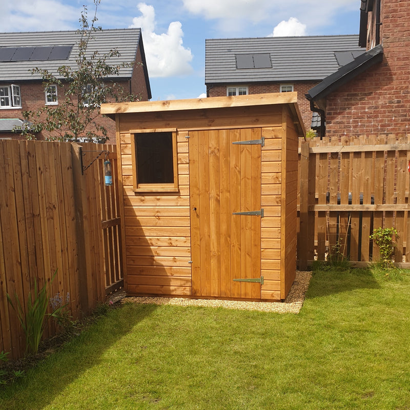 Load image into Gallery viewer, Garden shed on top of plastic shed base kit
