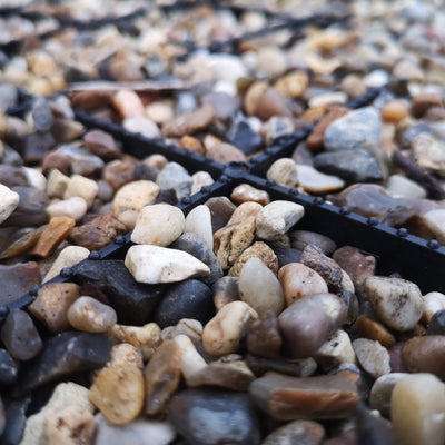 gravel driveway grids filled with stone pebbles
